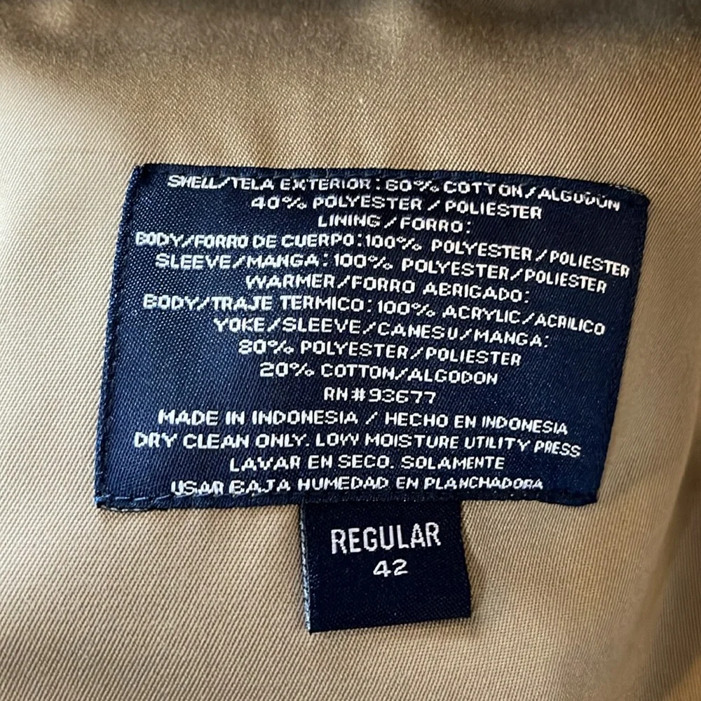 STAFFORD ALL WEATHER TRENCH COAT KHAKI TAN SIZE 42R NEW WITH TAGS